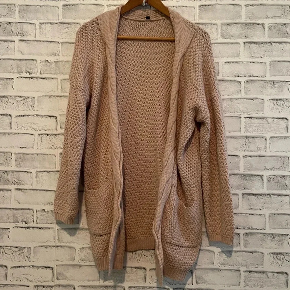 Women’s tan colored oversized open front cardigan Small - Picture 1 of 4